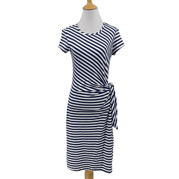 J.McLaughlin Dresses & Skirts - J McLauglin Dress Women XS Extra Small Blue White Elora Bangle Stripe Side Tie